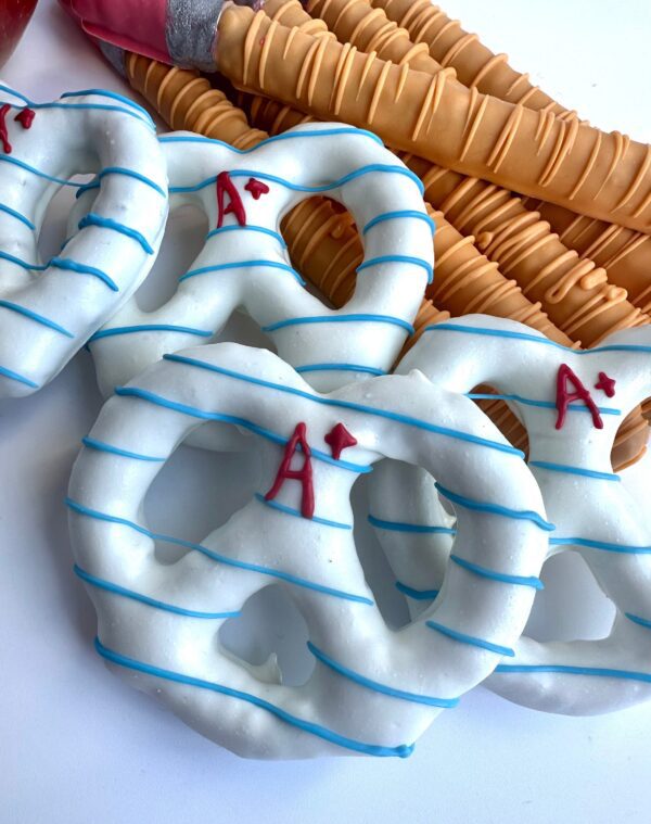 6-Pencil Chocolate Covered Pretzel Rods & 6-Paper Chocolate Covered Pretzel Twists For Teacher Gift/School Party/Birthday Favors - Image 3