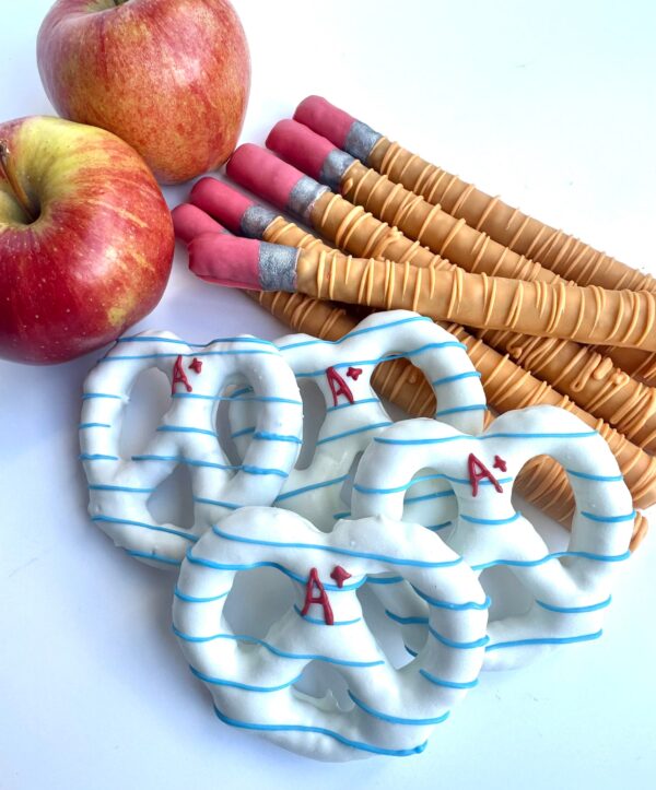 6-Pencil Chocolate Covered Pretzel Rods & 6-Paper Chocolate Covered Pretzel Twists For Teacher Gift/School Party/Birthday Favors - Image 5