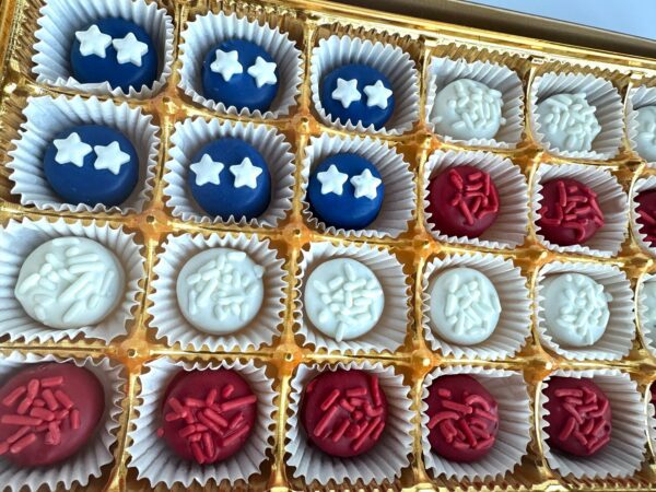 24-Mini Chocolate Covered Oreo FLAG Gift Box For Memorial Day/4th of July Party - Image 2