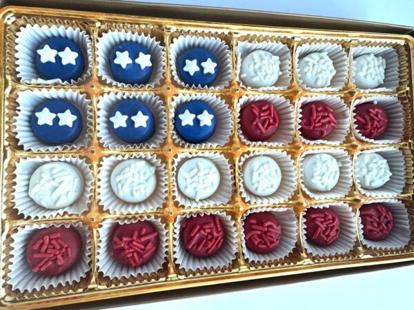 24-Mini Chocolate Covered Oreo FLAG Gift Box For Memorial Day/4th of July Party - Image 3