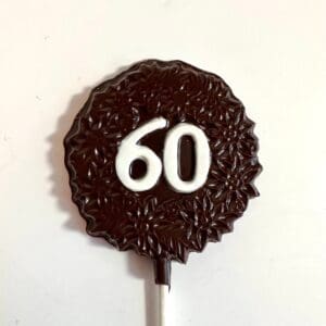 12-60th Chocolate Lollipop Favors For 60th Birthday/60th Anniversary/60 years old