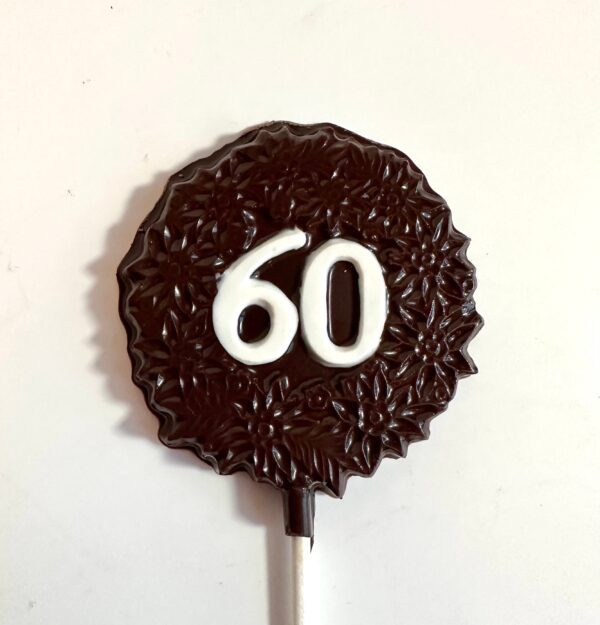 12-60th Chocolate Lollipop Favors For 60th Birthday/60th Anniversary/60 years old