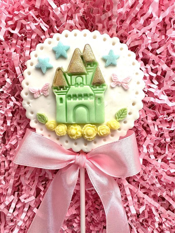 12-Gorgeous Princess White Chocolate Lollipops Decorated With Fondant For A Princess Birthday Party/Little Girl Birthday Party - Image 4
