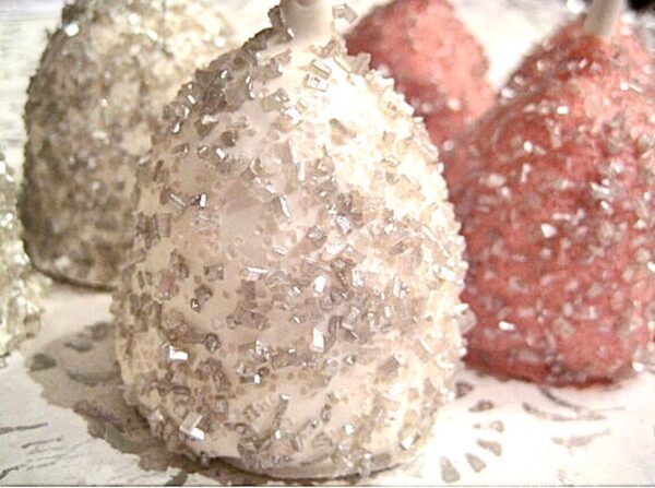 12 Silver Sugared Brownie Bite Pops in Pastel Colors - Image 2