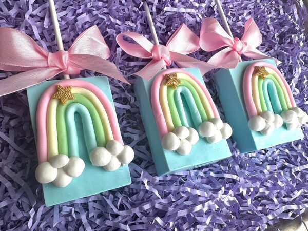 12-Rainbow Chocolate Covered Rice Krispie Treats For Unicorn Party/Birthday Party/Princess Party - Image 5