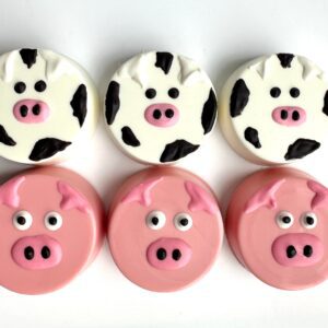 24-Cow & Pig Chocolate Covered Oreos For Birthday Party/ Party Favors