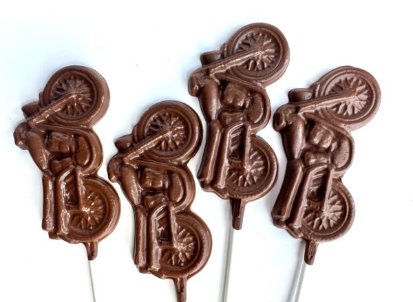 12-Large Chocolate Motorcycle Lollipops - Image 3