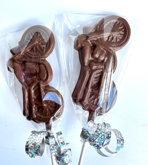 12-Large Chocolate Motorcycle Lollipops - Image 5