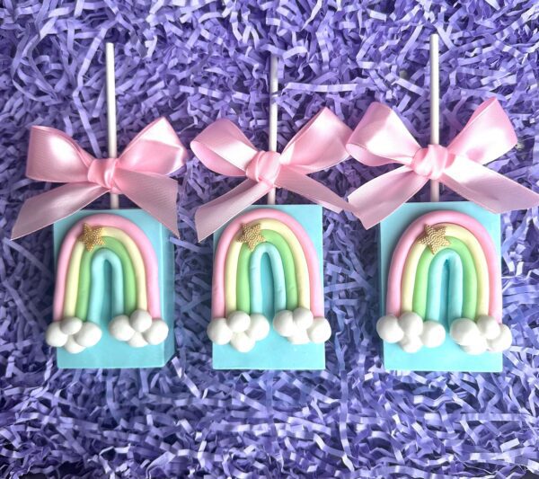 12-Rainbow Chocolate Covered Rice Krispie Treats For Unicorn Party/Birthday Party/Princess Party