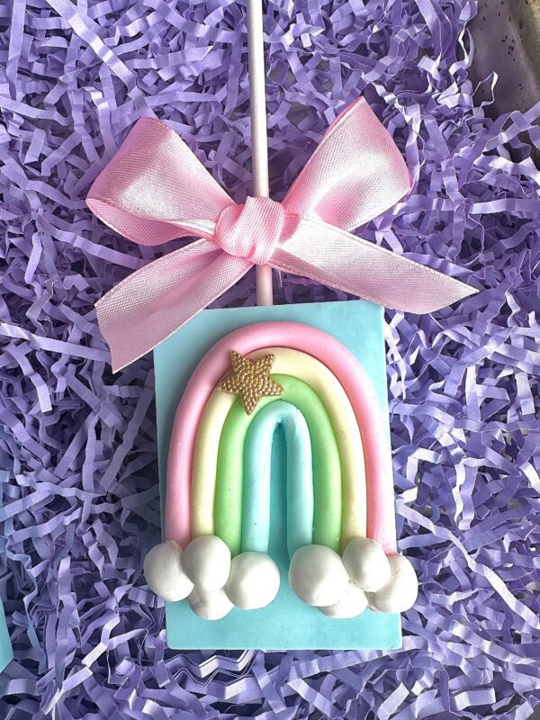 12-Rainbow Chocolate Covered Rice Krispie Treats For Unicorn Party/Birthday Party/Princess Party - Image 2