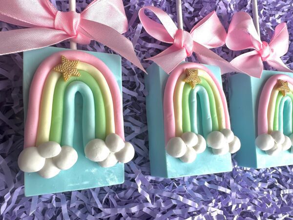 12-Rainbow Chocolate Covered Rice Krispie Treats For Unicorn Party/Birthday Party/Princess Party - Image 4