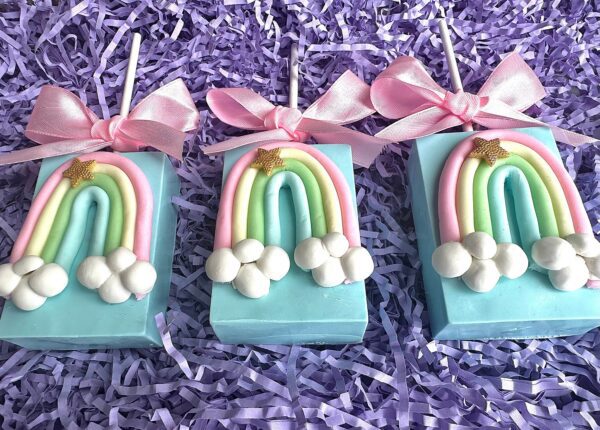 12-Rainbow Chocolate Covered Rice Krispie Treats For Unicorn Party/Birthday Party/Princess Party - Image 6