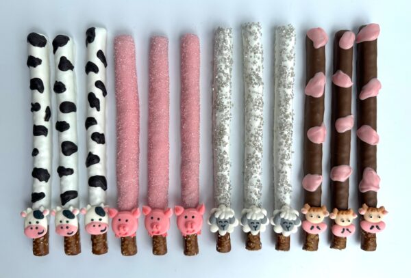 12-Farm Animal Chocolate Covered Pretzels For Birthday Party/Baby Shower - Image 6