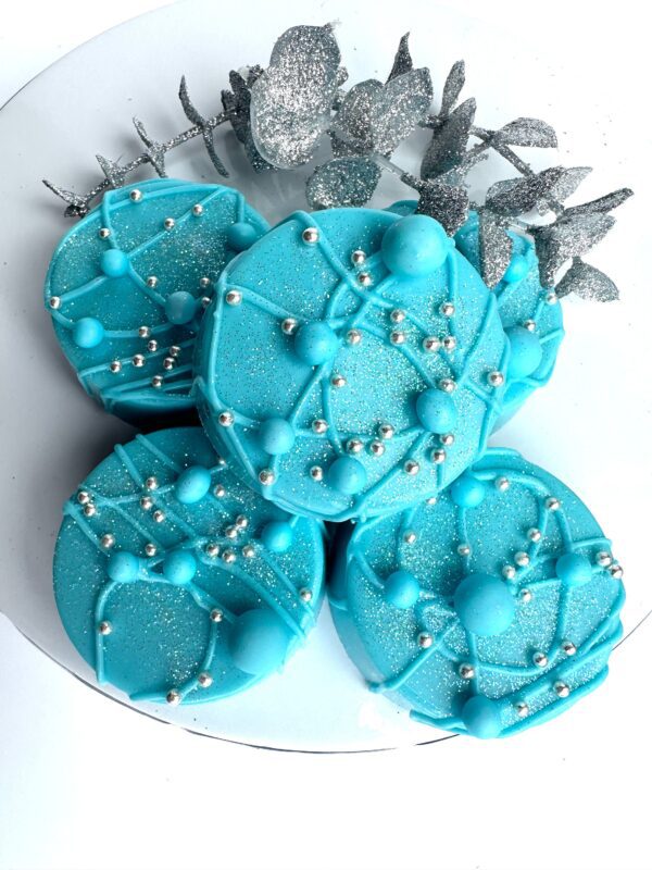 12-Blue Chocolate Covered Oreo Favors For Baby Shower/Birthday Party/Gift - Image 2