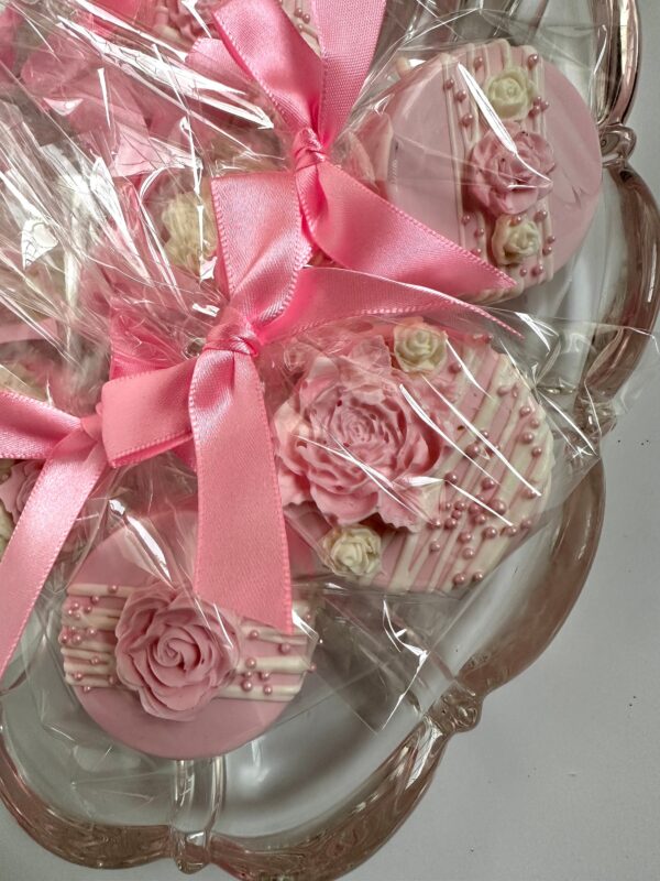 12-Baby Pink Chocolate Covered Oreos For Baby Shower/Wedding Favors/birthday Favors - Image 8