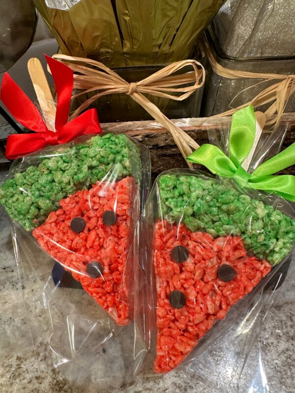 8 Slices of Watermelon Rice Krispie Treats For Birthday Parties/Party Favors/Watermelon Themed Party - Image 2