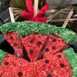 8 Slices of Watermelon Rice Krispie Treats For Birthday Parties/Party Favors/Watermelon Themed Party