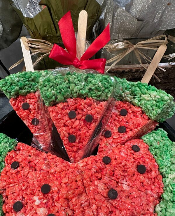 8 Slices of Watermelon Rice Krispie Treats For Birthday Parties/Party Favors/Watermelon Themed Party
