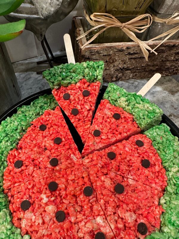 8 Slices of Watermelon Rice Krispie Treats For Birthday Parties/Party Favors/Watermelon Themed Party - Image 7