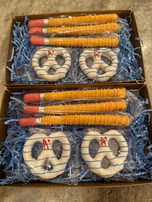 Chocolate Pretzel Pencils and Pretzel Papers Gift Box for Childrens Birthday Gift/Teacher Gift/Housewarming/Anytime gift - Image 2
