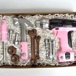 12 Piece Chocolate Tool Gift Set with Pink Accents For Birthday Gift/Mom Gift/Just Because