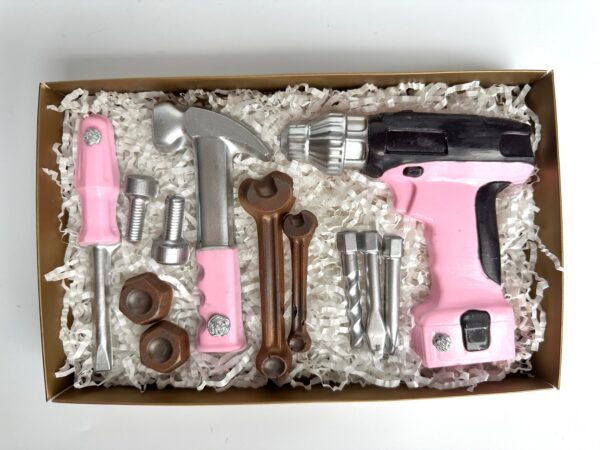 12 Piece Chocolate Tool Gift Set with Pink Accents For Birthday Gift/Mom Gift/Just Because