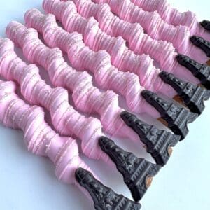 12-Eiffel Tower Chocolate Covered Caramel Pretzels For Wedding/Wedding Shower/Birthday/Baby Shower/Party Favors