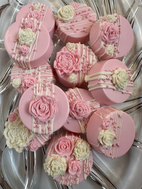 12-Baby Pink Chocolate Covered Oreos For Baby Shower/Wedding Favors/birthday Favors