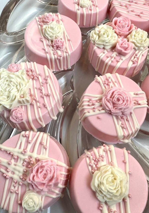 12-Baby Pink Chocolate Covered Oreos For Baby Shower/Wedding Favors/birthday Favors - Image 4