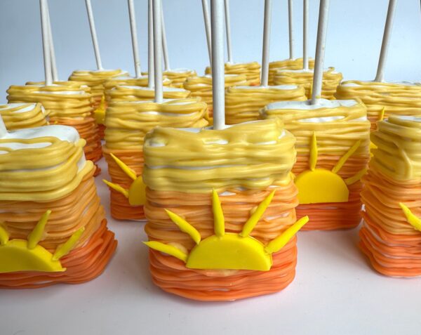Sunset Ombré Chocolate Covered Pretzels & Rice Krispie Treats Party Package For Birthday Party/Party Favor/Baby Shower - Image 7