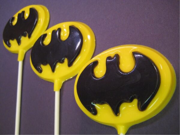 12-Super Hero Bat Chocolate Lollipops