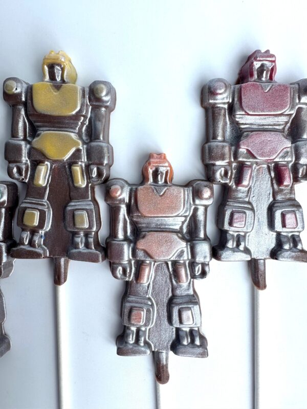 24 Metallic Robot Milk Chocolate Lollipop Favors - Image 3