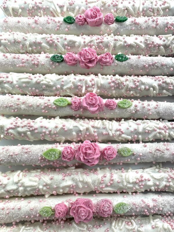 12-Spectacular White Chocolate Covered Pretzels For Birthday Party/Wedding Favor/Shower Favors - Image 4