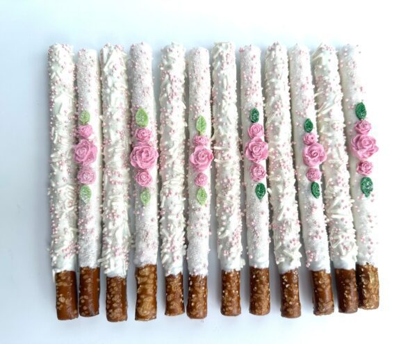 12-Spectacular White Chocolate Covered Pretzels For Birthday Party/Wedding Favor/Shower Favors - Image 6