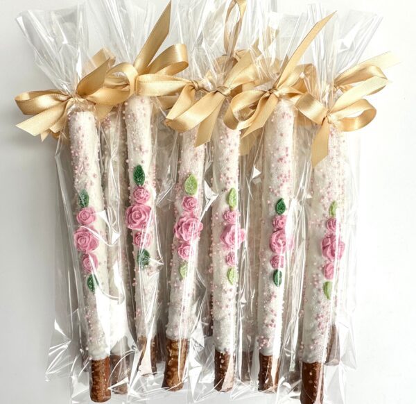 12-Spectacular White Chocolate Covered Pretzels For Birthday Party/Wedding Favor/Shower Favors - Image 8