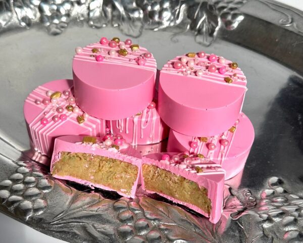 12-Pink Chocolate Cake Pucks For Birthday Party Favors/Gift/Wedding Favor - Image 5