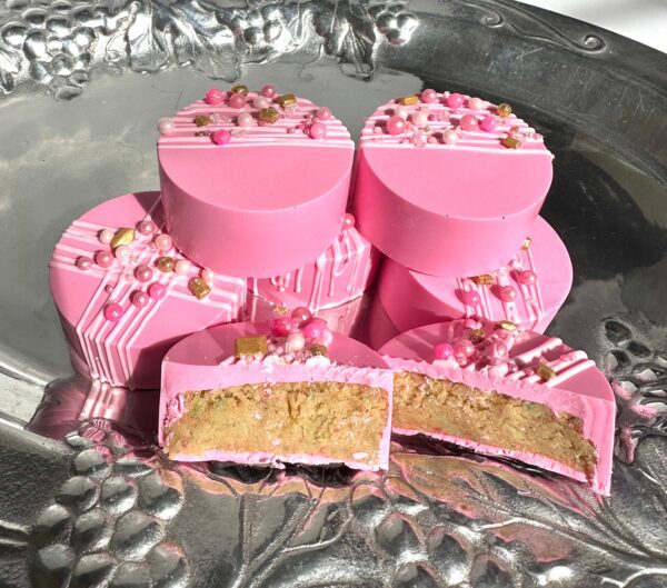 12-Pink Chocolate Cake Pucks For Birthday Party Favors/Gift/Wedding Favor