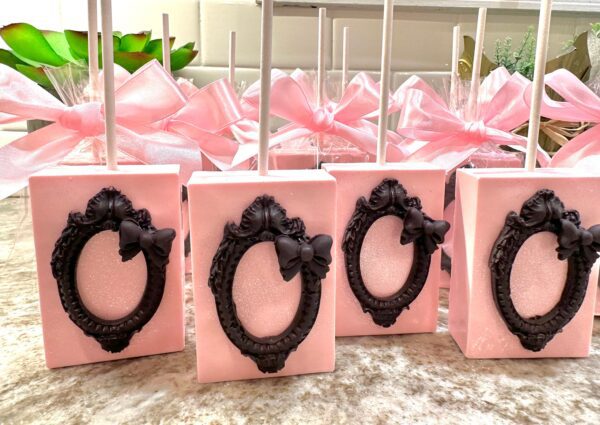 12-Pink Chocolate Covered Rice Krispie Treats For Wedding/Birthday/Baby Shower/Barbi Party/Barbi Treats - Image 2