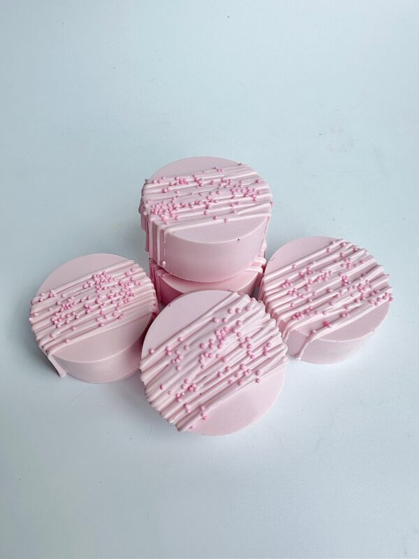 12-Pink Colored Chocolate Covered Oreos For Wedding/Wedding Shower/Bridal Shower - Image 2