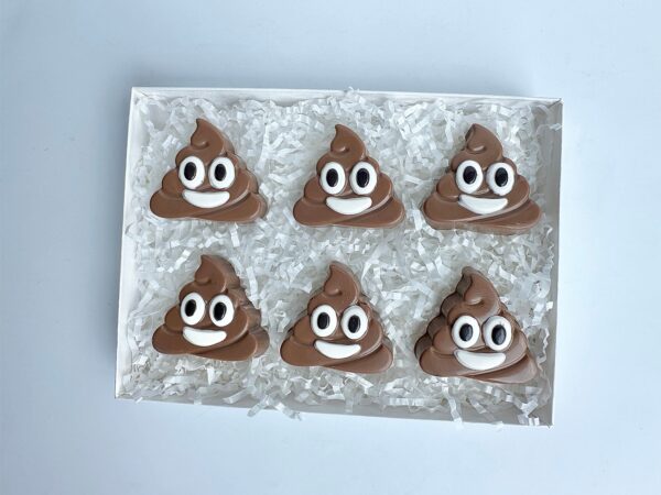 6-Mini Poop Emoji Chocolate Covered Oreo Gift Box For Birthday Party/Gag Gift/Bachelor Party - Image 4