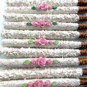 12-Spectacular White Chocolate Covered Pretzels For Birthday Party/Wedding Favor/Shower Favors