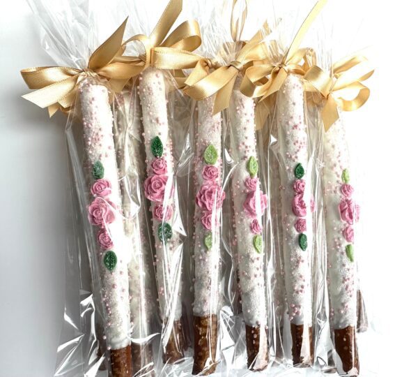 12-Spectacular White Chocolate Covered Pretzels For Birthday Party/Wedding Favor/Shower Favors - Image 9