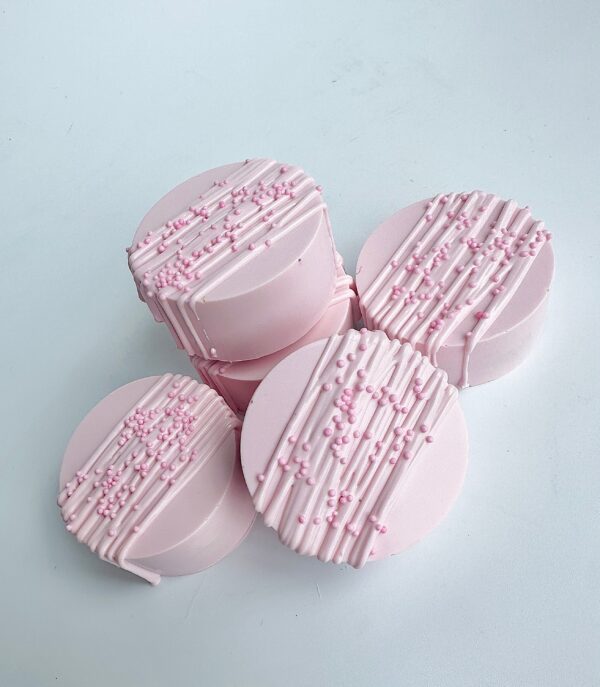 12-Pink Colored Chocolate Covered Oreos For Wedding/Wedding Shower/Bridal Shower