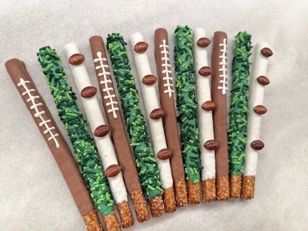 12-Football Themed Chocolate Covered Pretzel Rods For Football Party/Football Game/Football Fan/Party Favors - Image 5