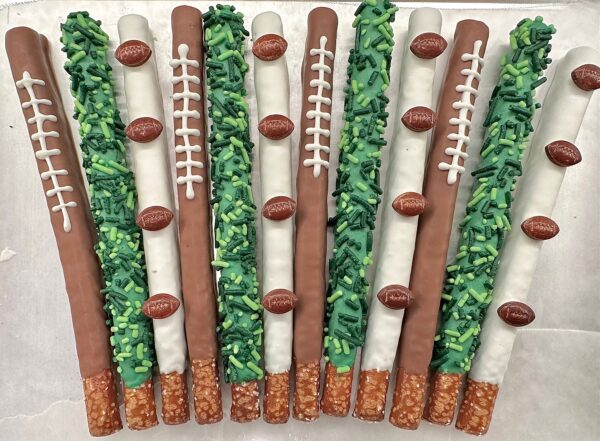 12-Football Themed Chocolate Covered Pretzel Rods For Football Party/Football Game/Football Fan/Party Favors - Image 6