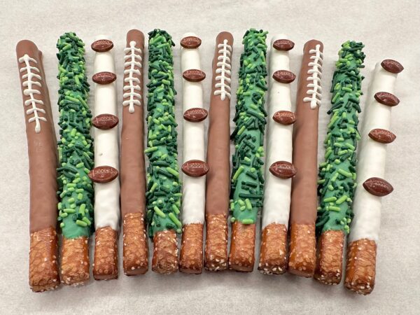 12-Football Themed Chocolate Covered Pretzel Rods For Football Party/Football Game/Football Fan/Party Favors - Image 4
