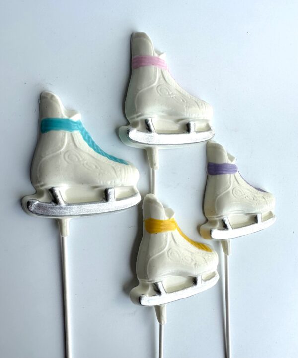 24-White Chocolate Ice Skate Lollipops For Birthday Party/Ice Skating Party/Skating - Image 9