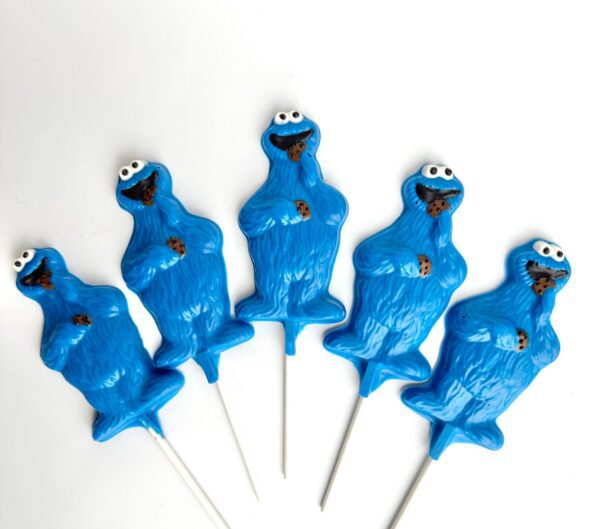 24-Chocolate Blue Monster Lollipop Favors - Image 2