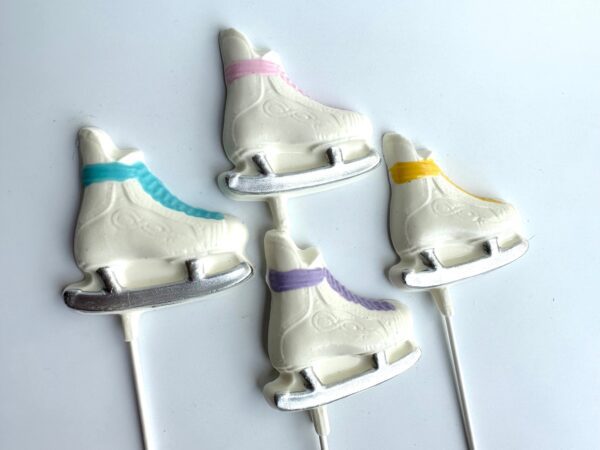24-White Chocolate Ice Skate Lollipops For Birthday Party/Ice Skating Party/Skating - Image 2