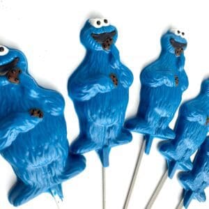 24-Chocolate Blue Cookie Monster Lollipop Favors